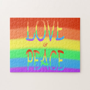 Love and Peace Rainbow Letters Puzzles