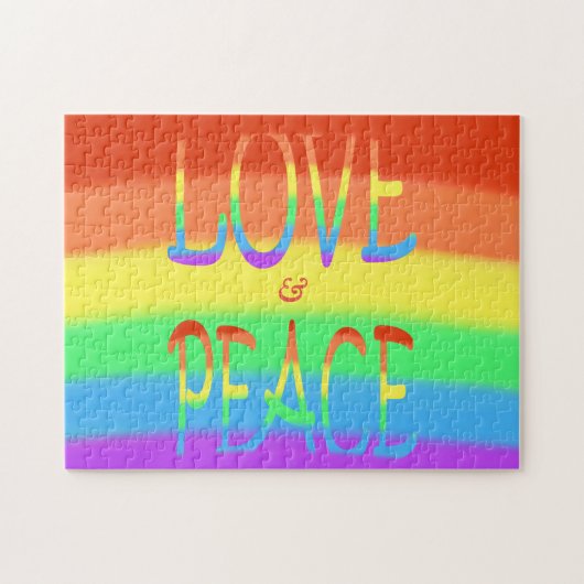 Love and Peace Rainbow Letters Puzzles (Horizontal)