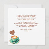 Love and Thanks Bridal Shower Wedding Coffee Theme Dankeskarte (Rückseite)