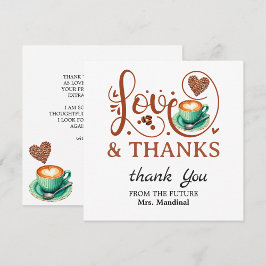 Love and Thanks Bridal Shower Wedding Coffee Theme Dankeskarte