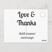 Love and thanks business name text message postkarte (Rückseite)