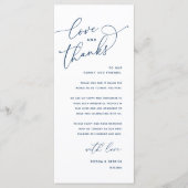 Love and Thanks, Wedding Dinner Thank You Card Programm (Vorderseite)