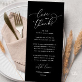 Love and Thanks, Wedding Dinner Thank You Card Programm