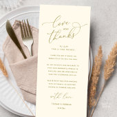 Love and Thanks, Wedding Dinner Thank You Card Programm