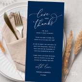 Love and Thanks, Wedding Dinner Thank You Card Programm