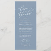 Love and Thanks, Wedding Dinner Thank You Card Programm (Vorderseite)