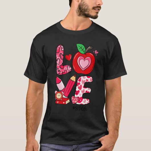 LOVE Apple Heart SLP Life Valentine's Day T-Shirt (Vorderseite)