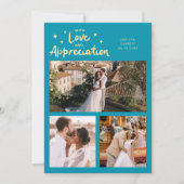 Love Appreciation Wedding Multi Photo Aqua Blue Dankeskarte (Vorderseite)