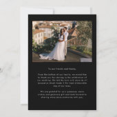 Love Appreciation Wedding Multi Photo Black Dankeskarte (Rückseite)