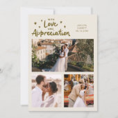 Love Appreciation Wedding Multi Photo Cream Dankeskarte (Vorderseite)