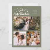 Love Appreciation Wedding Multi Photo Sage Green Dankeskarte (Vorderseite)