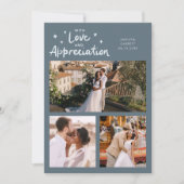 Love Appreciation Wedding Multi Photo Slate Blue Dankeskarte (Vorderseite)