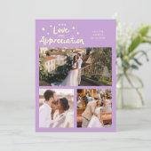 Love Appreciation Wedding Multi Photo Wisteria Dankeskarte (Stehend Vorderseite)
