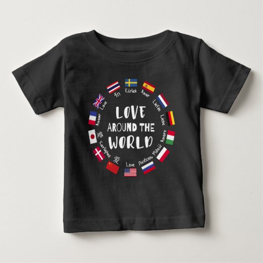 Love Around the World Languages Baby T-shirt (Vorderseite)
