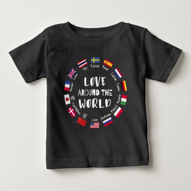 Love Around the World Languages  Baby T-shirt (Vorderseite)