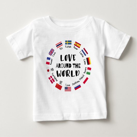 Love Around the World Languages Baby T-shirt (Vorderseite)