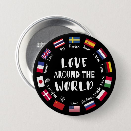 Love Around the World Languages  Button (Vorne & Hinten)