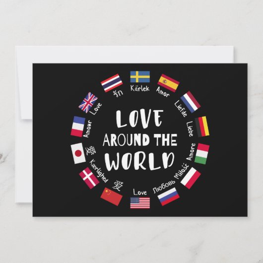 Love Around the World Languages Einladung (Vorderseite)