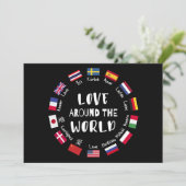 Love Around the World Languages  Einladung (Stehend Vorderseite)