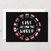 Love Around the World Languages  Einladung (Vorne/Hinten)