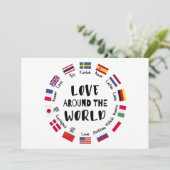 Love Around the World Languages  Einladung (Stehend Vorderseite)