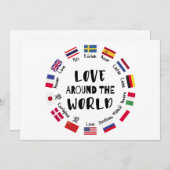 Love Around the World Languages  Einladung (Vorne/Hinten)