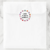 Love Around the World Languages  Runder Aufkleber (Tasche)