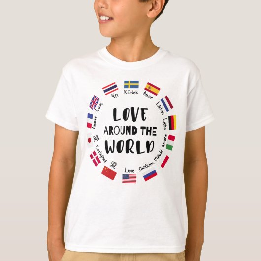 Love Around the World Languages T-Shirt (Vorderseite)