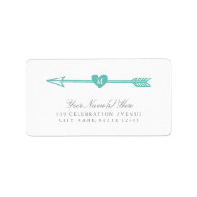 Love Arrows Monogram Address Labels