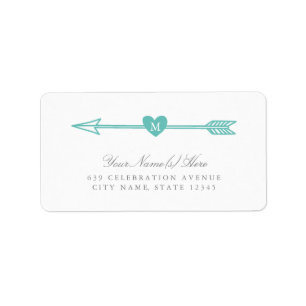 Love Arrows Monogram Address Labels Adressaufkleber