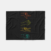 Love Asl Sign Language Alphabet Valentines Day Fleecedecke (Vorderseite (Horizontal))
