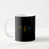 Love Asl Sign Language Alphabet Valentines Day Kaffeetasse (Links)