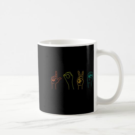 Love Asl Sign Language Alphabet Valentines Day Kaffeetasse (Rechts)