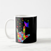 Love Asl Sign Language Puzzle Butterfly Autism Awa Kaffeetasse (Links)