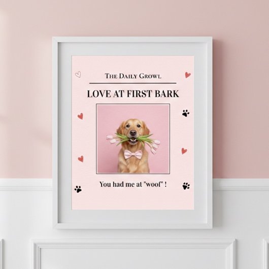 Love at First Bark Personalized Dog  Poster