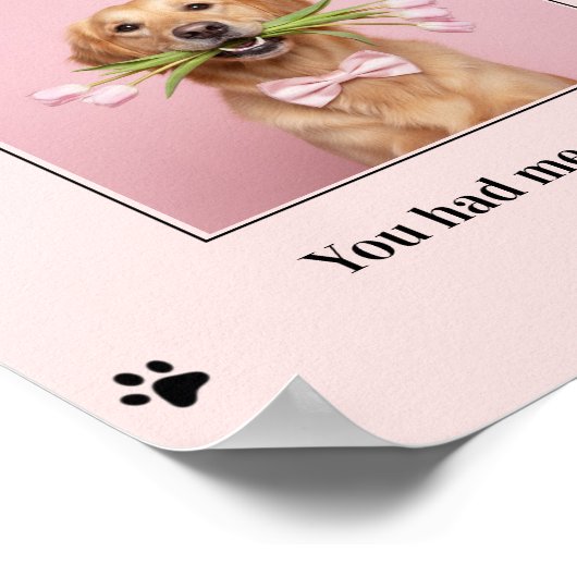 Love at First Bark Personalized Dog  Poster (Ecke)