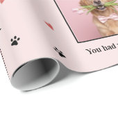 Love at First Bark Personalized Dog Valentine’s  Geschenkpapier (Rolleneckpunkt)