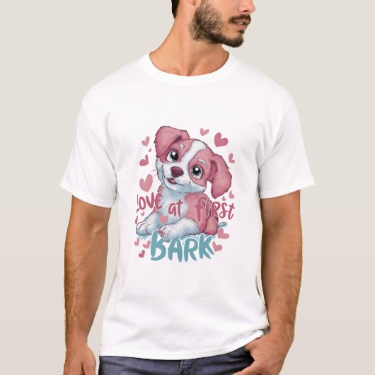 Love at First Bark: Puppy Love T-Shirt (Vorderseite)
