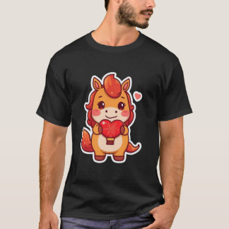 Love at First Gallop Fire Horse Valentine Chinese T-Shirt
