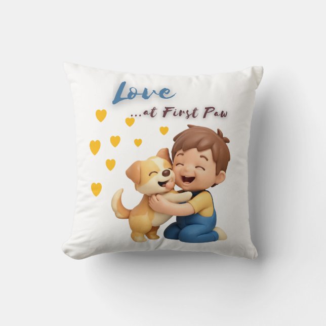 Love at First Paw  Kissen (Vorderseite)