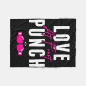 Love At First Punch Girl Kickboxing Cardio Workout Fleecedecke (Vorderseite (Horizontal))