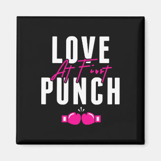 Love At First Punch Girl Kickboxing Cardio Workout Magnet