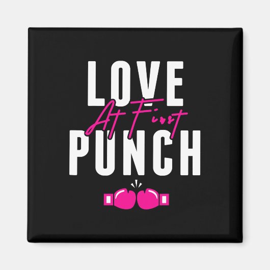 Love At First Punch Girl Kickboxing Cardio Workout Magnet (Vorne)