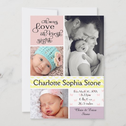 Love at First Sight Colorful Collage - Girl Ankündigung (Vorderseite)