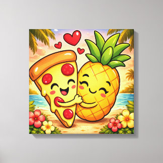 Love at First Slice - Pizza Meets Pineapple Leinwanddruck