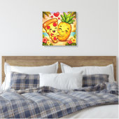 Love at First Slice - Pizza Meets Pineapple Leinwanddruck (Insitu (Schlafzimmer))