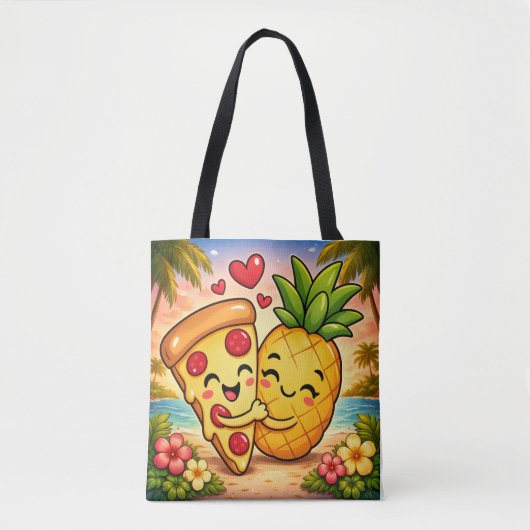Love at First Slice - Pizza Meets Pineapple Tasche (Vorderseite)