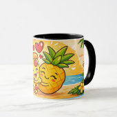 Love at First Slice - Pizza Meets Pineapple Tasse (VorderseiteRechts)