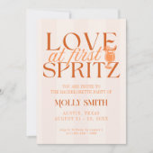 Love at First Spritz Bachelorette Einladung (Vorderseite)