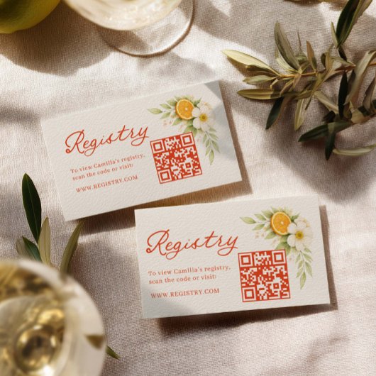 Love at First Spritz Bridal Registry QR code Begleitkarte